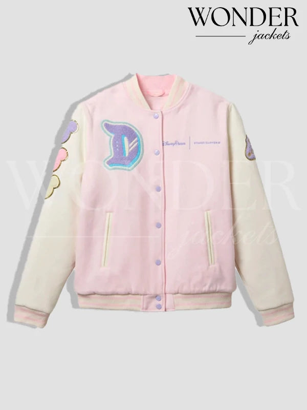 Stoney Clover Lane Disneyland Varsity Jacket Pink