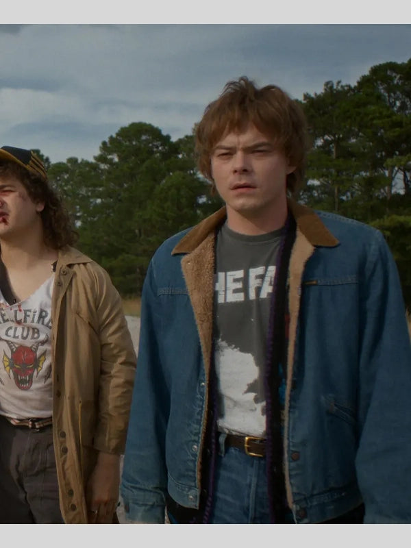 Stranger Things S05 Charlie Heaton Sherpa Blue Denim Jacket