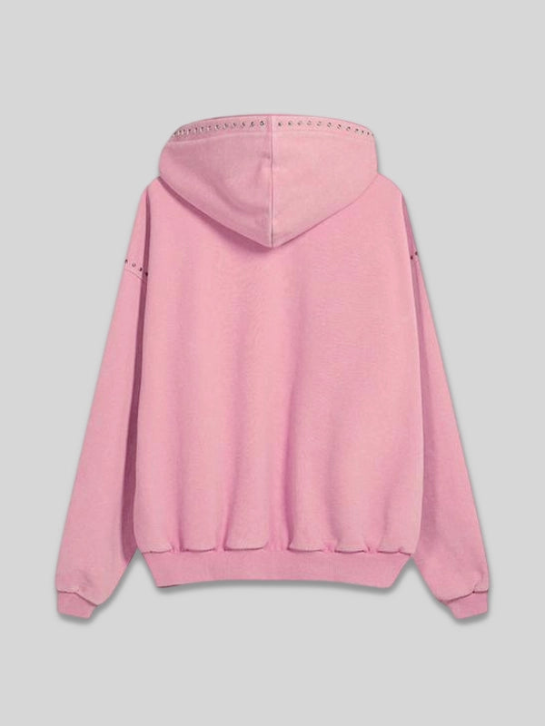 Studded Bershka Pink Hoodie Women