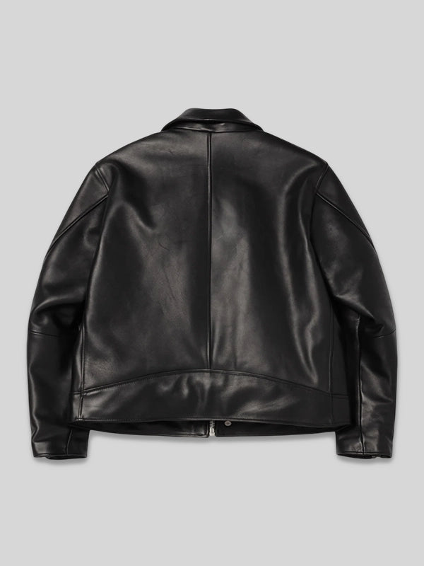 Stussy Black Biker Leather Jacket