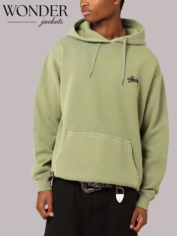 Stussy Fuzzy Dice Fleece Hoodie Green