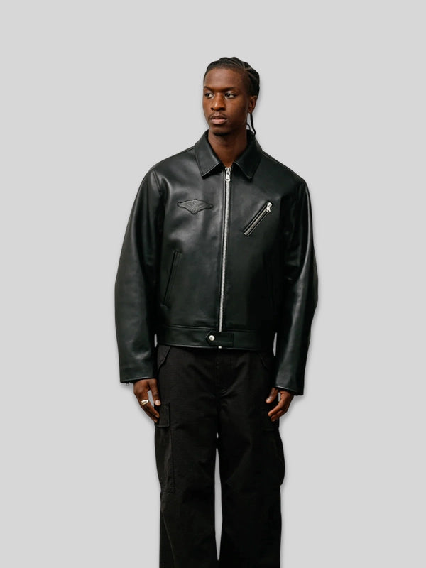 Stussy Genuine Leather Biker Jacket