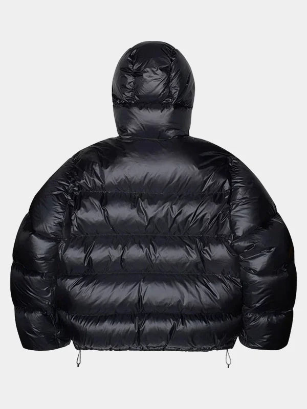 Stussy Puffer Jacket Black and Pink