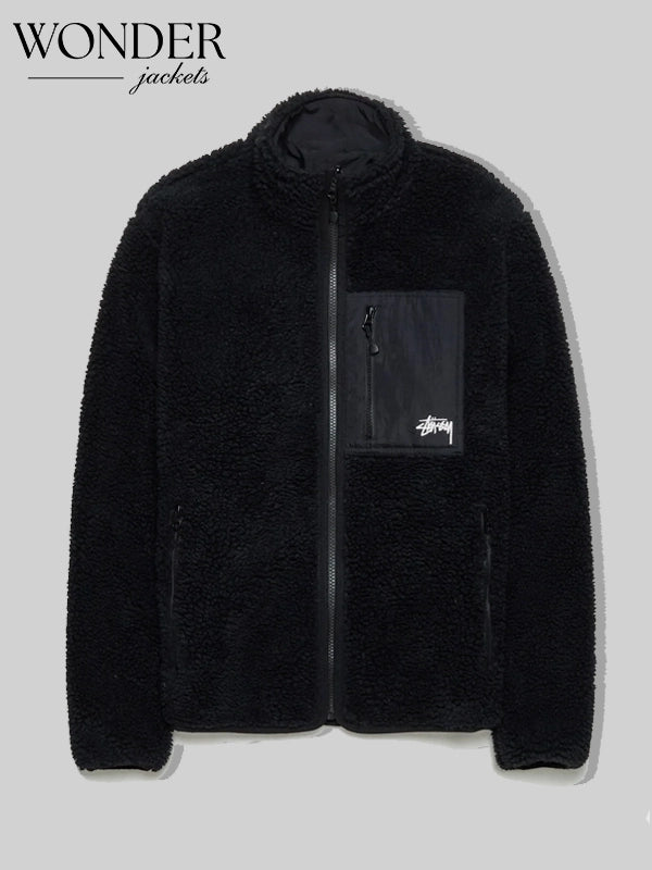 Stüssy Sherpa Reversible Jacket Black