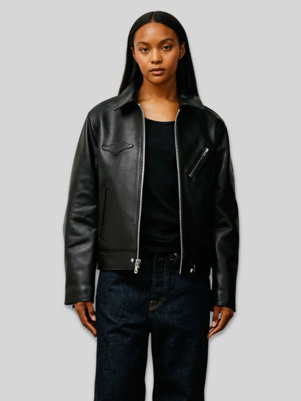 Buy Stussy Biker Leather jacket | Black Stüssy Europe Jacket