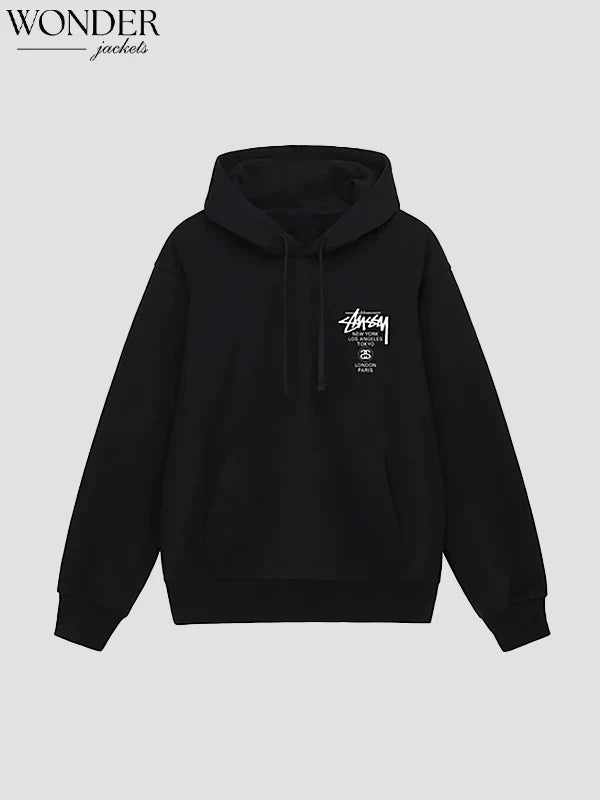 Stussy World Tour Hoodie Black