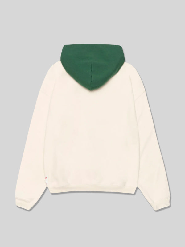 Stussy Two Tone Hoodie Cream and Green