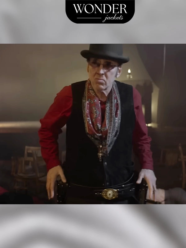 Stylish Gunslingers Ben Black Leather Vest 
