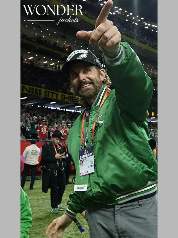 Super Bowl LIX Bradley Cooper Eagles Jacket Green