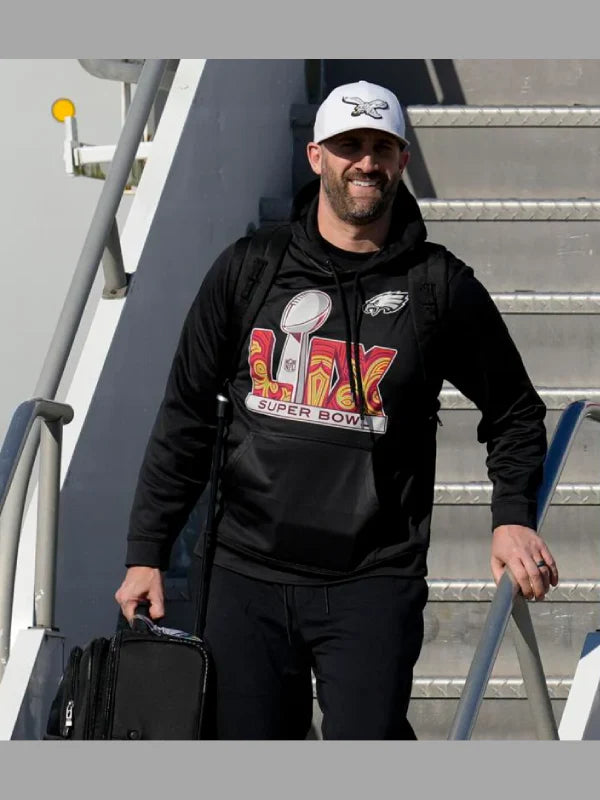 Super Bowl LIX Arrivals Nick Sirianni Black Hoodie