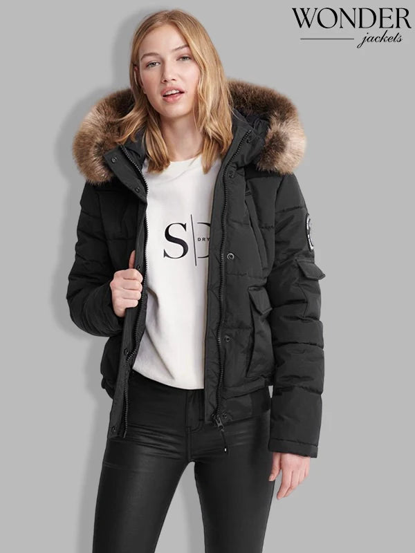 Superdry Black Everest Ella Bomber Jacket