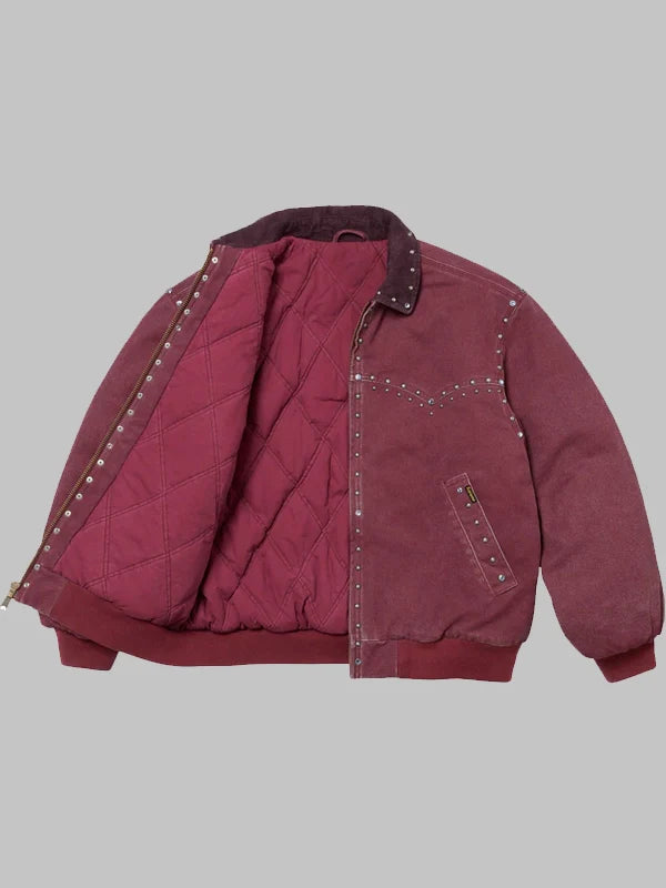 Supreme B.B. Simon Studded Work Jacket Bugundy