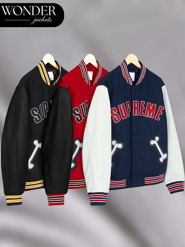 Supreme Bone Varsity Jackets
