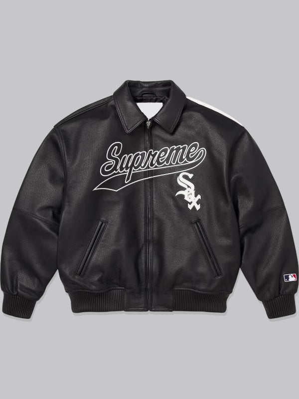Supreme Chicago White Sox Leather Black Jacket
