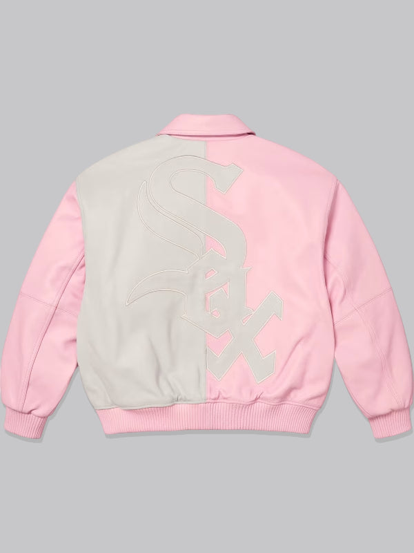 Supreme Chicago White Sox Leather Jacket Pink