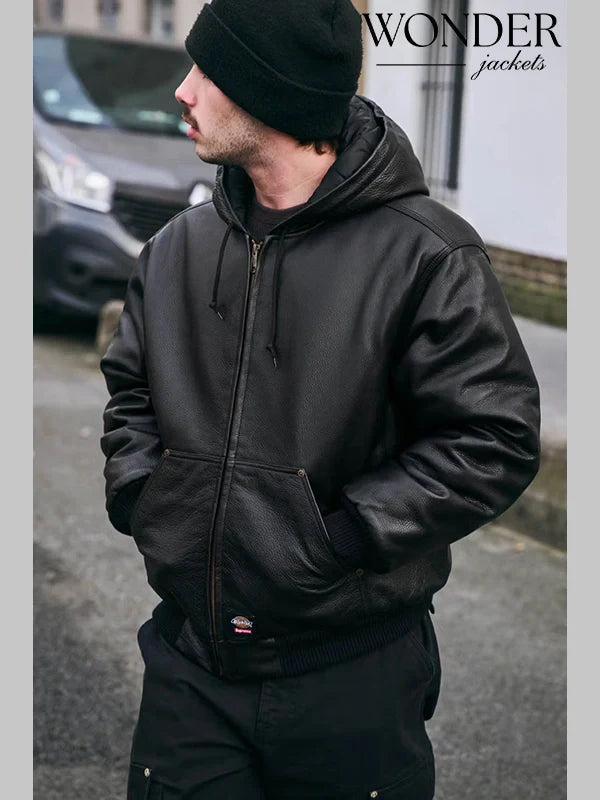 Supreme Dickies Hooded Leather Work Jacket