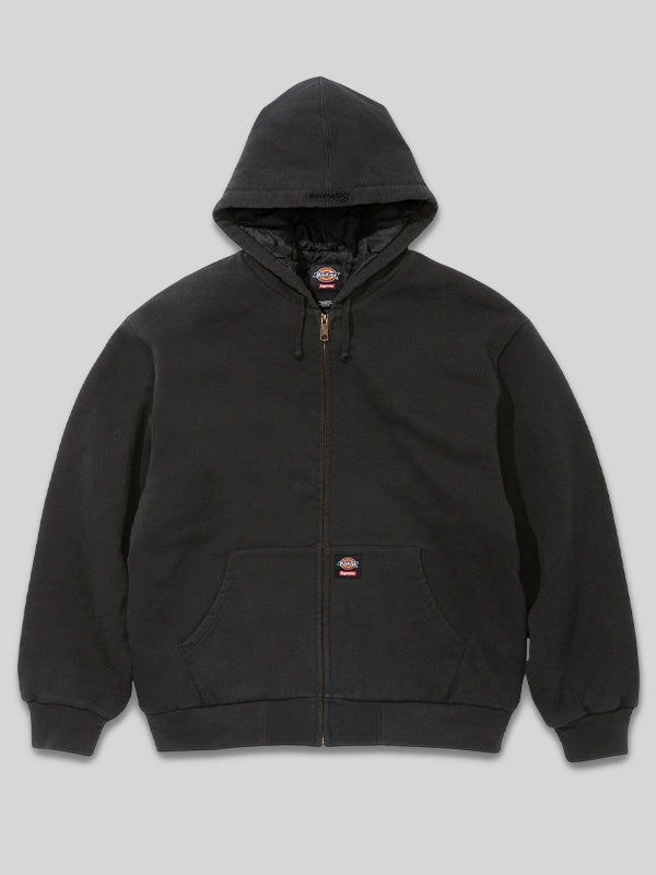 Supreme Dickies Quilted Lined Zip-Up Hooded Sweatshirt Black