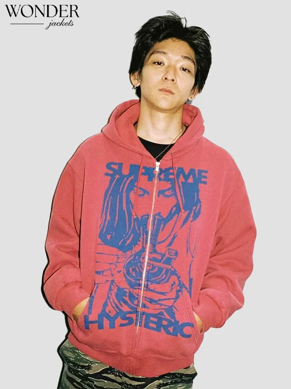 Supreme Hysteric Glamour Thermal Lined Hooded Sweatshirt