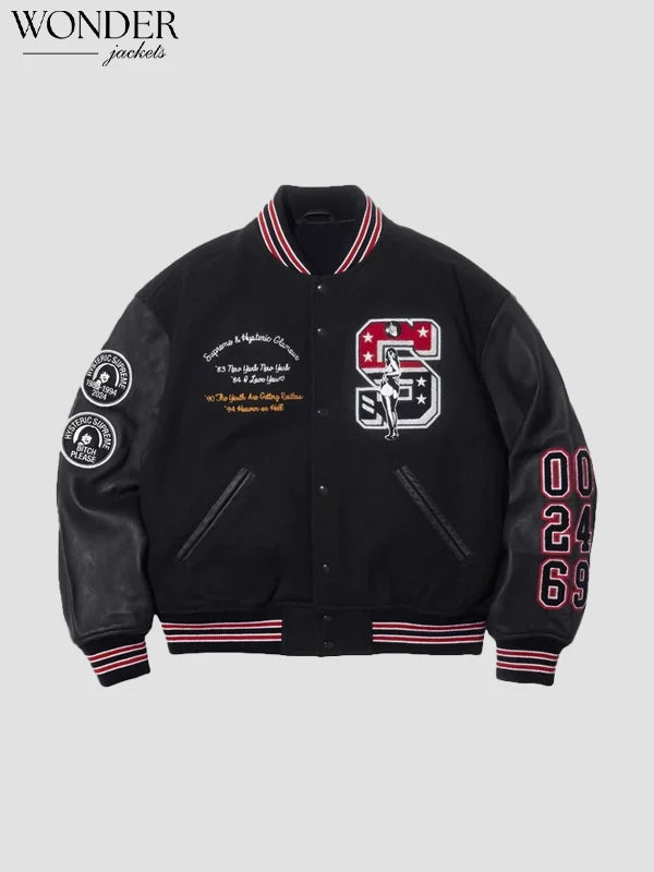 Supreme Hysteric Glamour Varsity Black Jacket