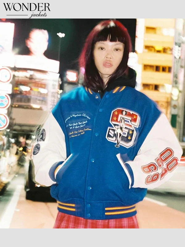 Supreme Hysteric Glamour Varsity Blue Jacket