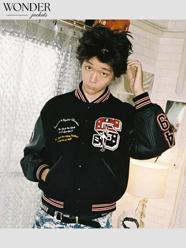 Supreme Hysteric Glamour Varsity Jacket Black