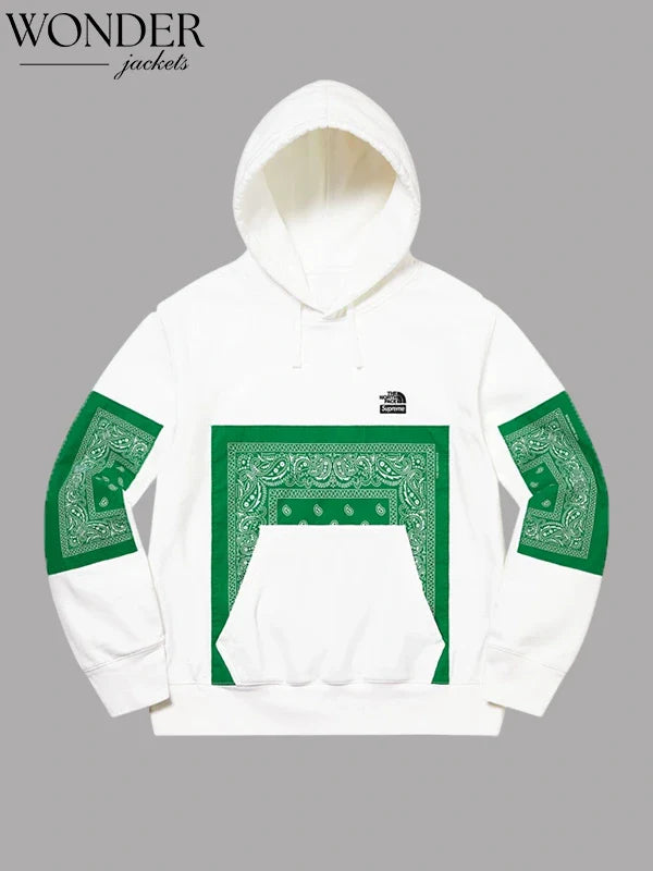 Supreme The North Face Bandana Hooded Sweatshirt White