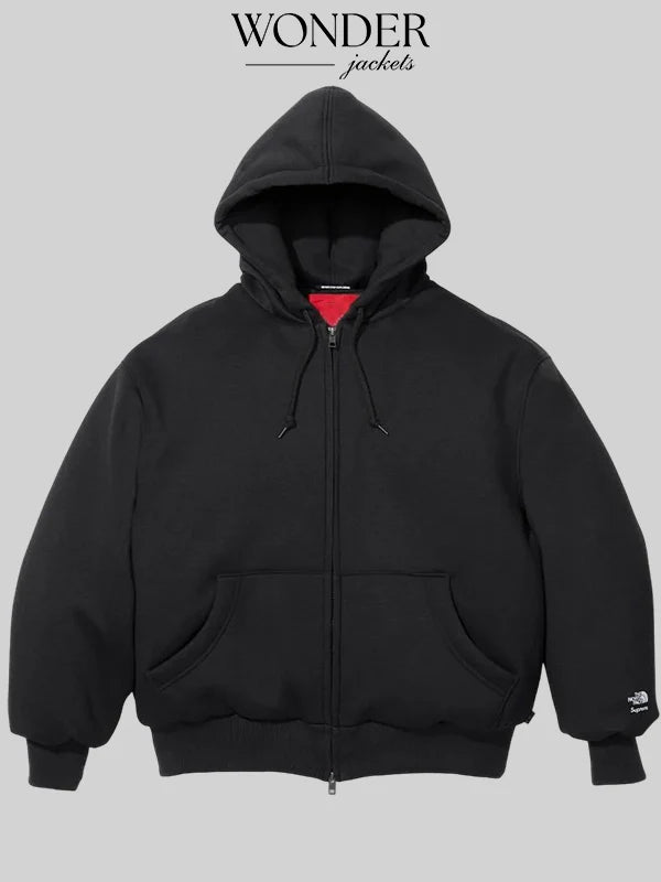 Supreme X The North Face Black Down Filled Zip Up Hoodie Sweatshirt