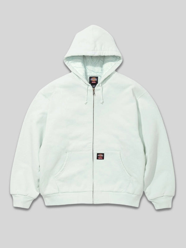 Supreme x Dickies Quilted Lined Zip-Up Hooded Sweatshirt Light Blue