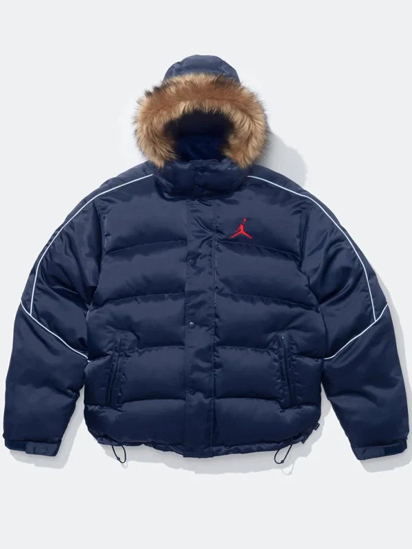 Supreme x Jordan Puffer Jacket Blue