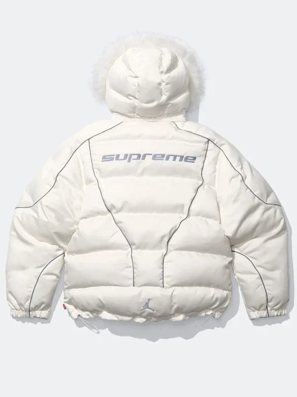 Supreme x Jordan Puffer Jacket White