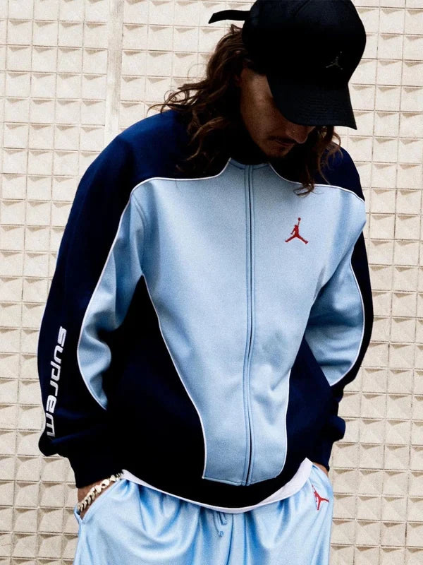 Supreme x Jordan Tricot Track Jacket Blue