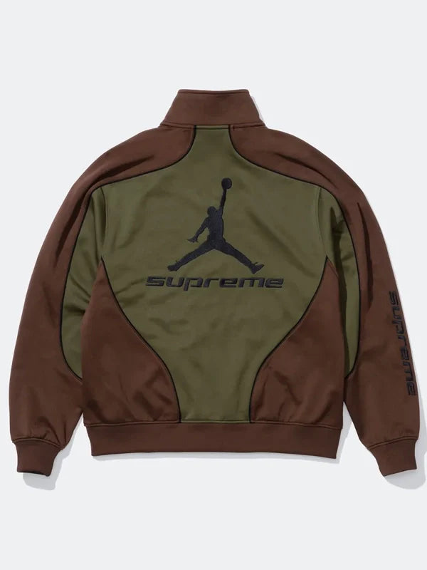 Supreme x Jordan Tricot Track Jacket Olive