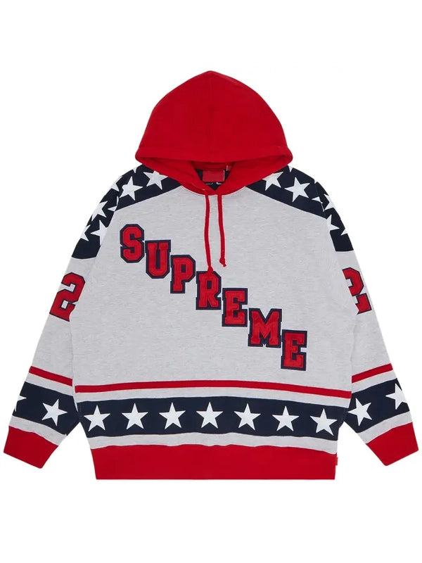 Supreme Hockey Hooded Sweatshirt Grey