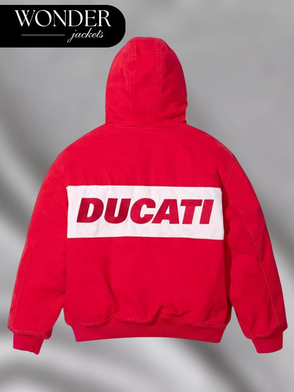 Supreme x Ducati Hooded Racing Jacket Red