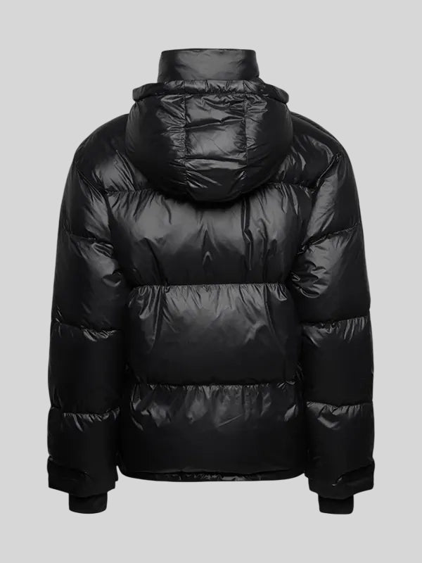 Svea Black Hooded Down Puffer Jacket