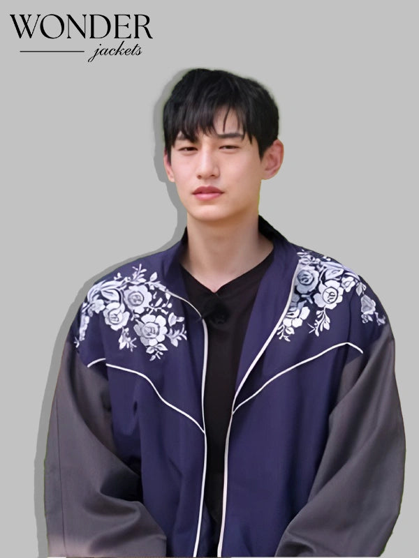 TV-Series Singles Inferno S04 Kim Tae-Hwan Floral Embroidered Track Jacket