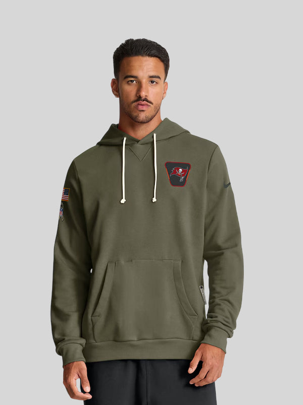 Tampa Bay Buccaneers Nike 2025 Salute to Service Sideline Standard Issue Dri FIT Hoodie Olive