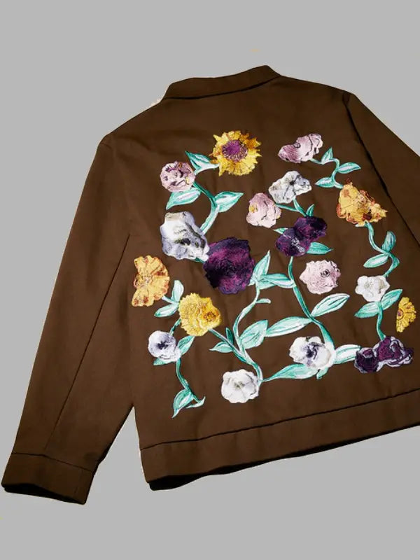 Taylor Swift Acoustic Piano Floral Jacket Brown