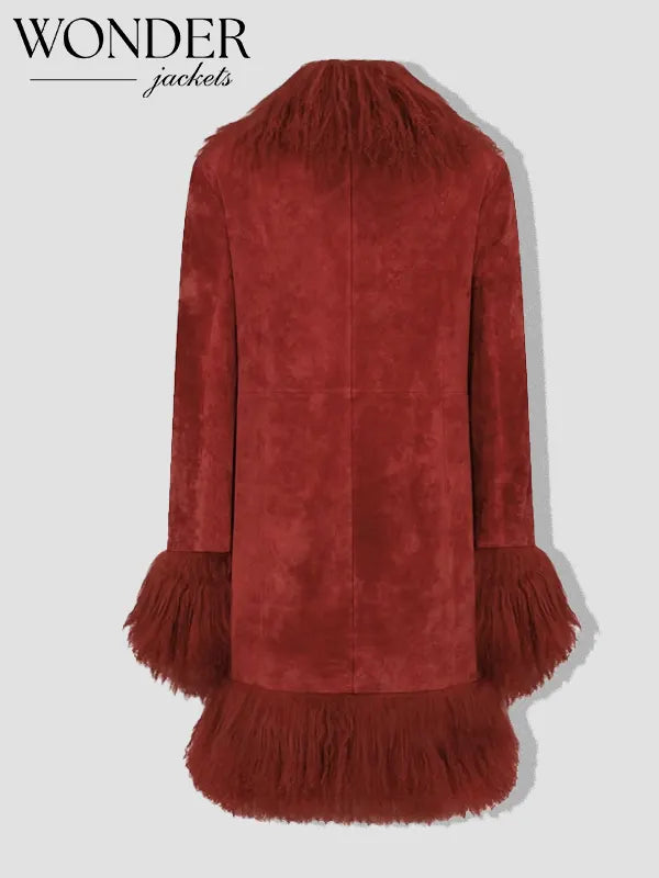 Taylor Swift Charlotte Simone Lulu Red Fur Coat