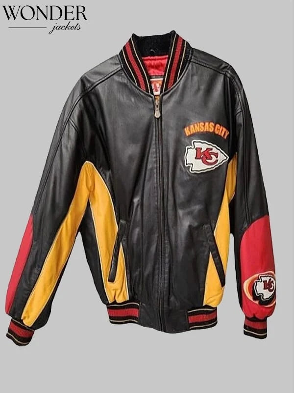 Taylor Swift Chiefs Black Leather Bomber Jacket