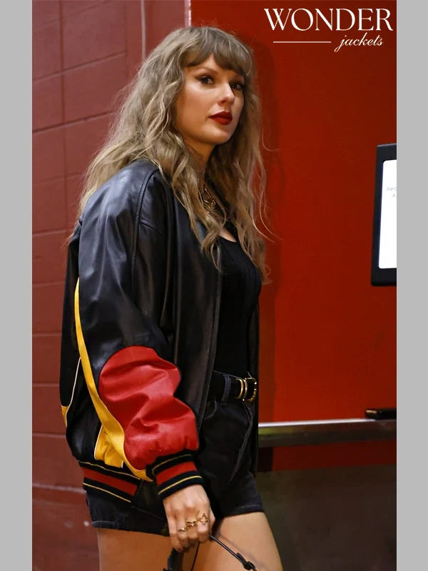 Taylor Swift Chiefs Leather Bomber Jacket