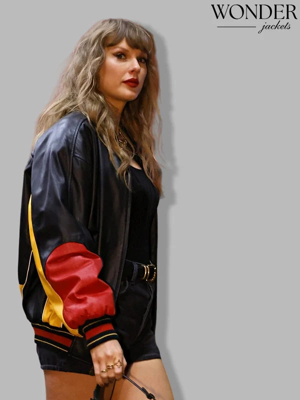 Taylor Swift Chiefs Leather Jacket Bomber