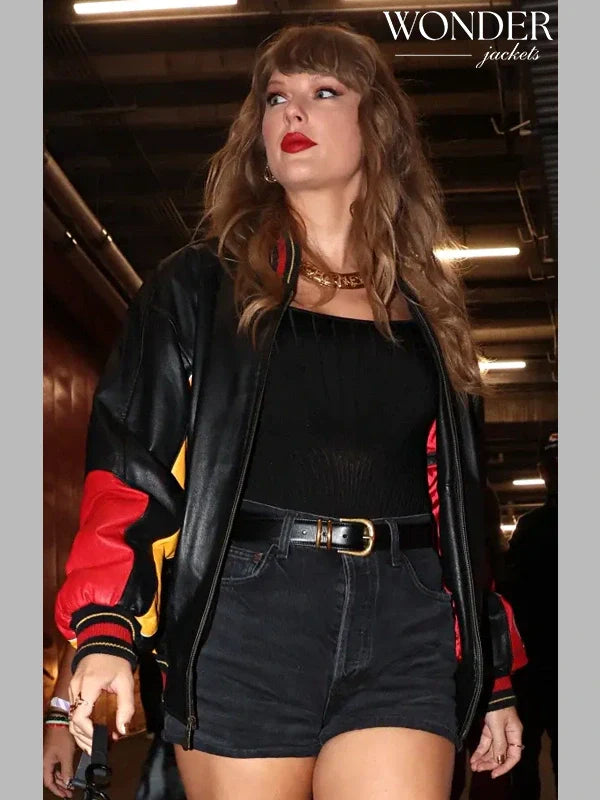 Taylor Swift Chiefs Vintage Leather Bomber Jacket