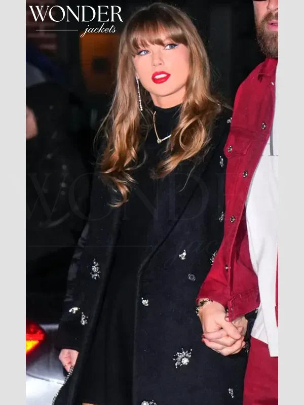 Taylor Swift Embellished Wool Blend Coat