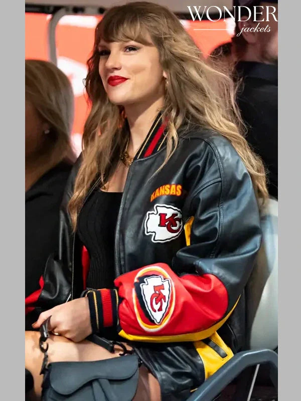 Taylor Swift Chiefs Leather Bomber Jacket