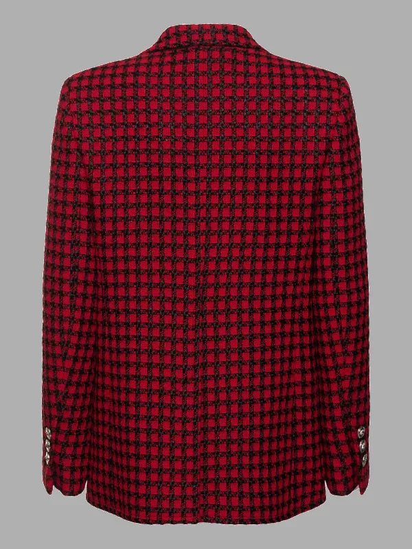 Taylor Swift Versace Tweed Blazer Red & black