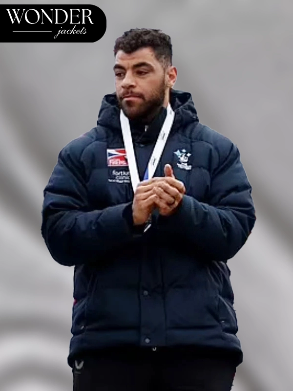 Team GB bobsledder Olympics Blue Puffer Jacket