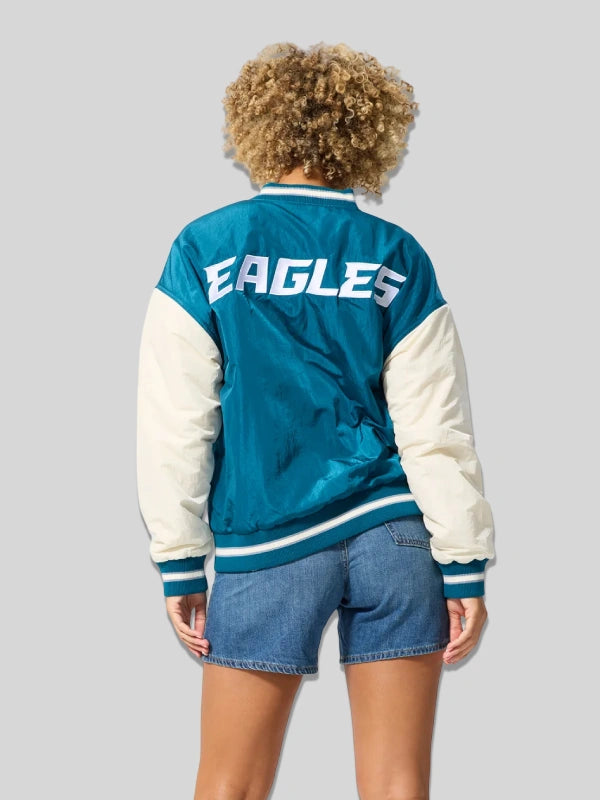 Terez Philadelphia Eagles Bomber Jacket Midnight Green