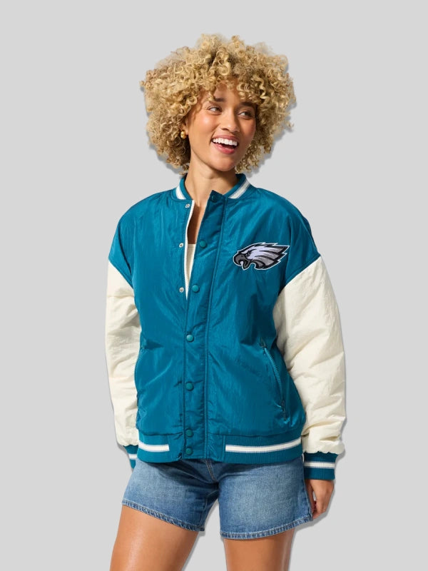 Terez Philadelphia Eagles Midnight Green Bomber Jacket