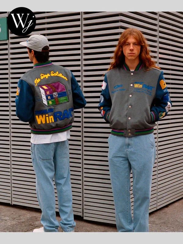 Tern x Winrar Varsity Jacket Grey and Blue